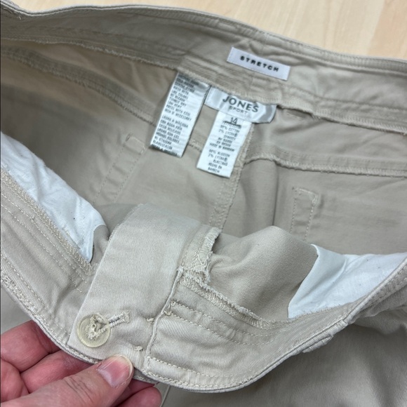 Jones Sport stretch khaki beige denim utility mini skirt 14 - Picture 4 of 9